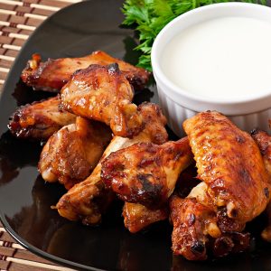 Baked chicken wings in the asian style