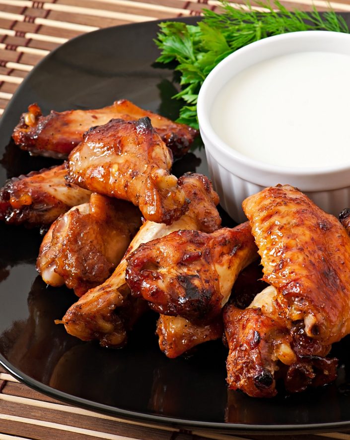 Baked chicken wings in the asian style
